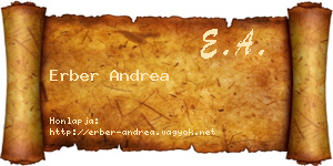 Erber Andrea névjegykártya